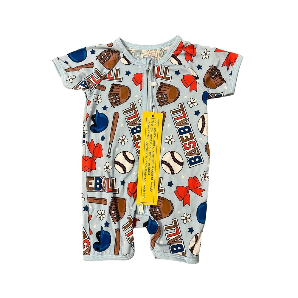 NWT Baseball Bamboo Shorty 0-3M